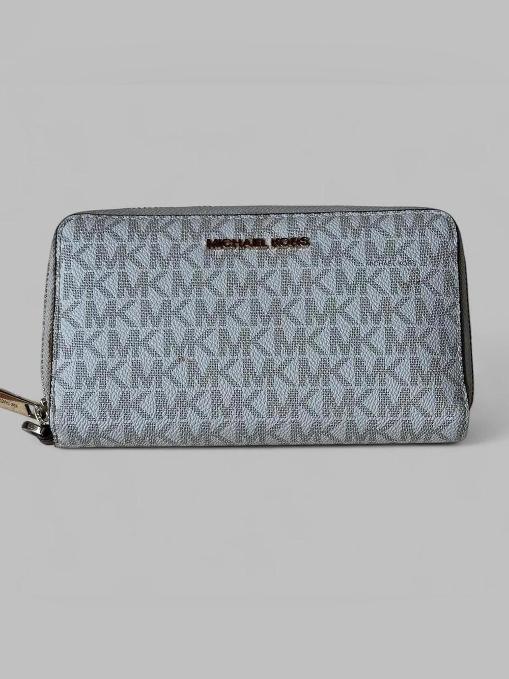 Michael Kors Monogram Zip-Around Wallet in Gray